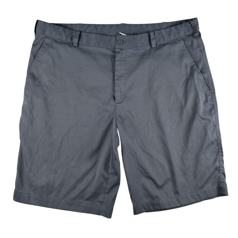 Nike Golf Chino Shorts Mens 38 Gray Dri-FIT Stretch Flat Front 11" Golf Summer